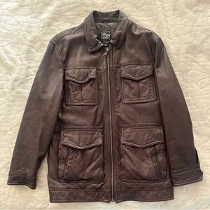 Saks Fifth Avenue Men's Dark
Brown Leather Jacket size M